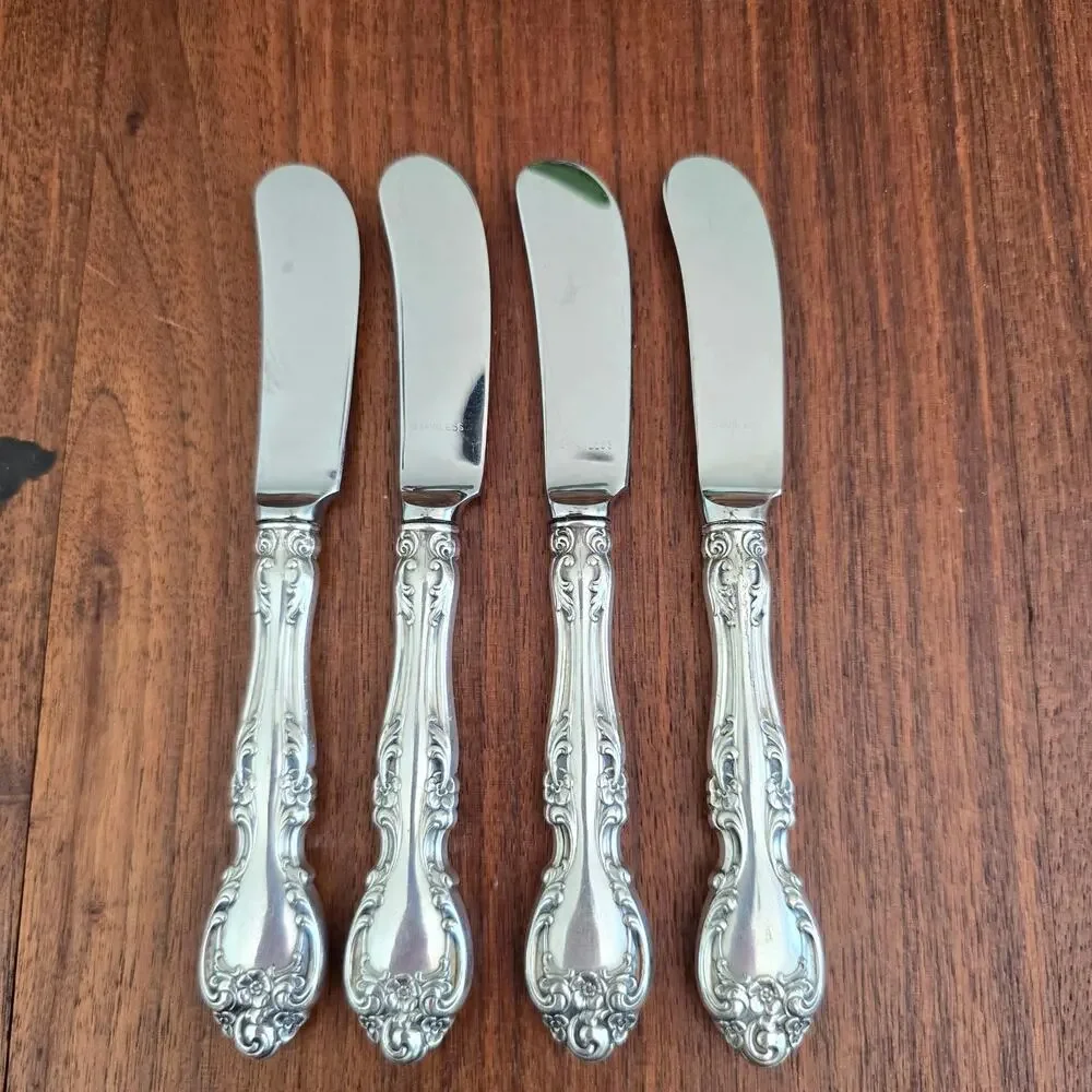 Gorham Melrose Sterling Silver Butter Spreader 4 Pc Hollow Handle No Monogram